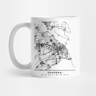 SHANGHAI CHINA BLACK CITY STREET MAP ART Mug